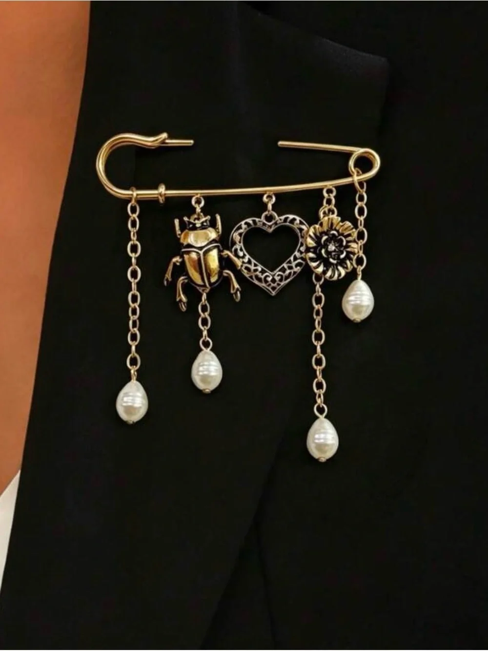 Multiple charm Pin Brooch